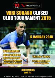 Vari Squash closed club tournament